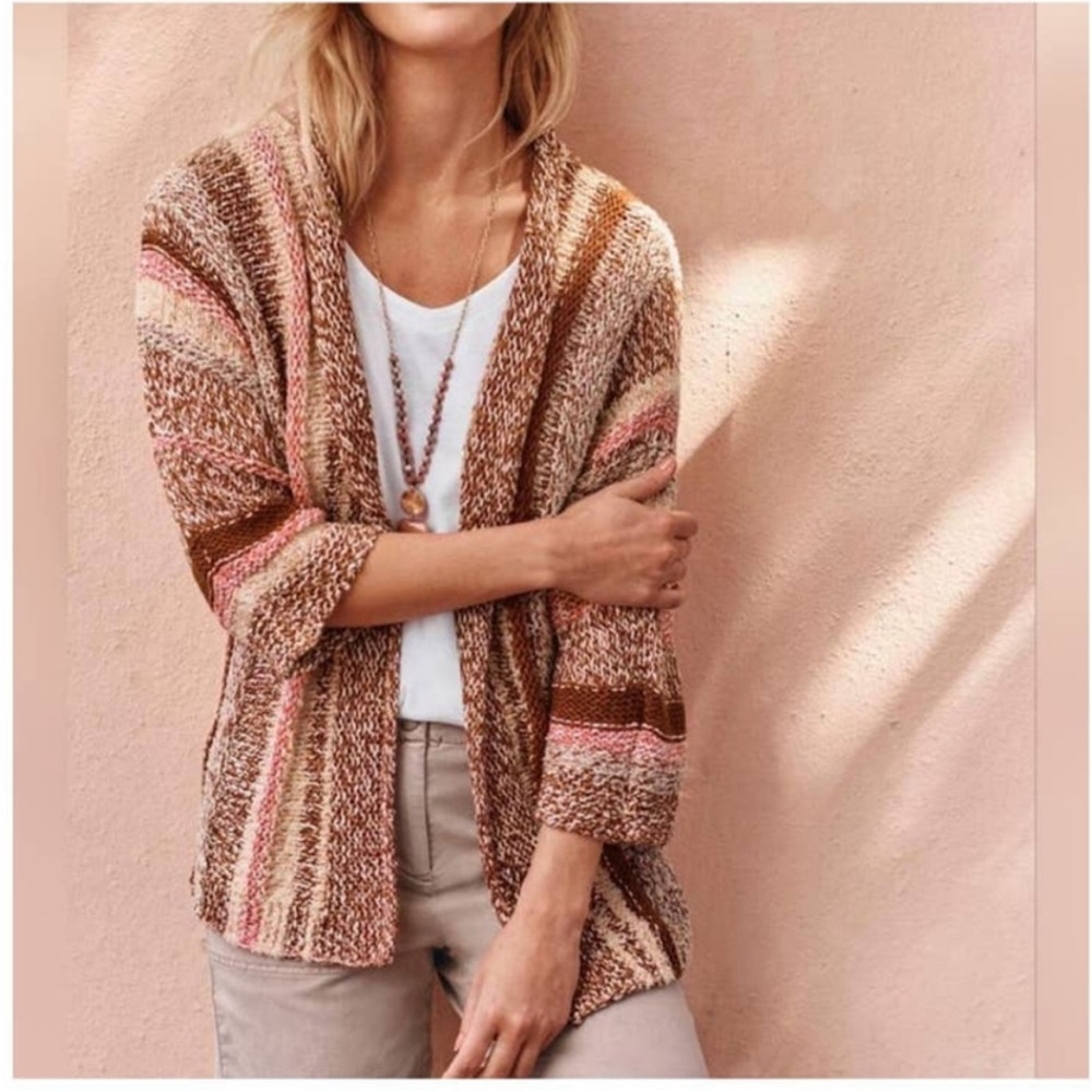 J. JILL Easy Dolman Open Knit Cardigan S